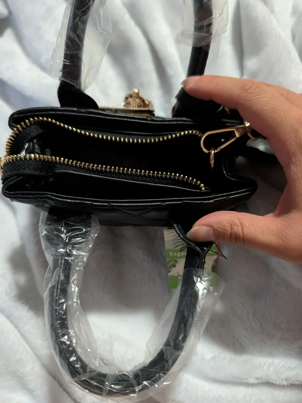 Badgley Mischka Mini Diamond Quilted Tote Bag